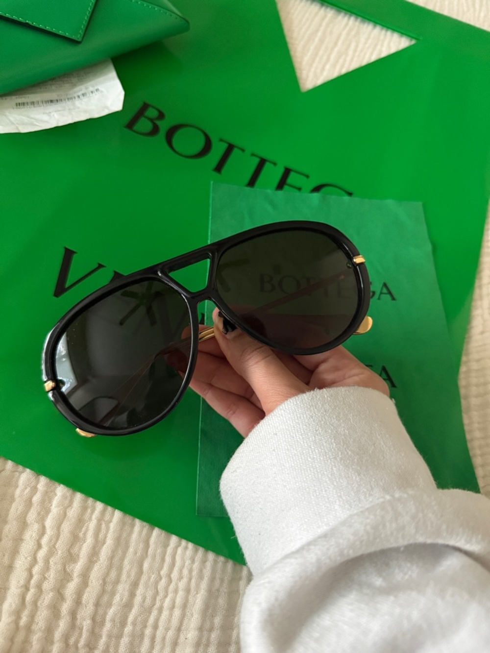 Bottega veneta Classic Aviator Sunglasses black